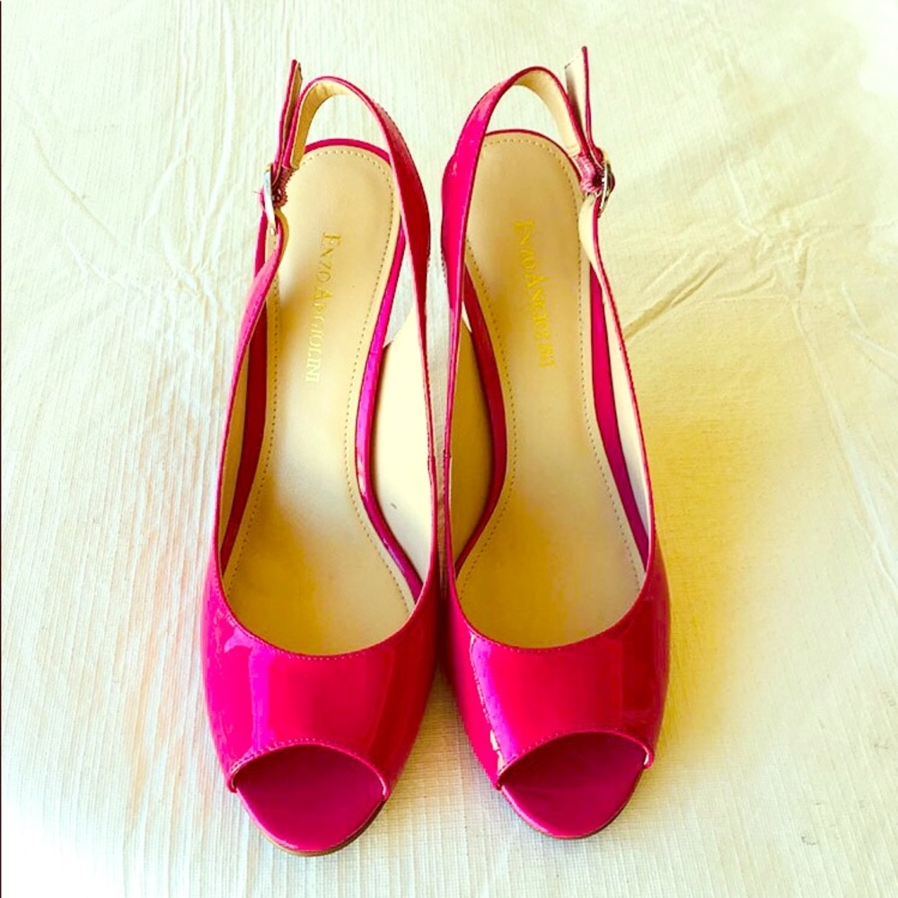 Enzo Angiolini pink sling backs sz 8 like new